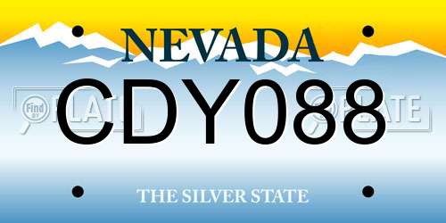 CDY088 Nevada License Plate