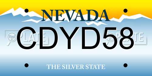 CDYD58 Nevada License Plate