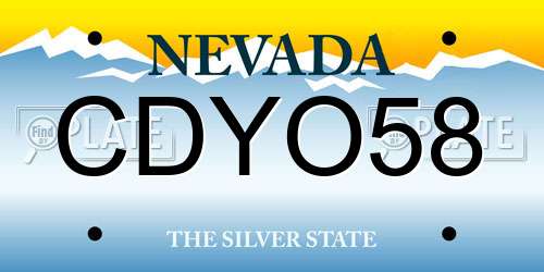 CDYO58 Nevada License Plate