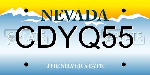 CDYQ55 Nevada License Plate