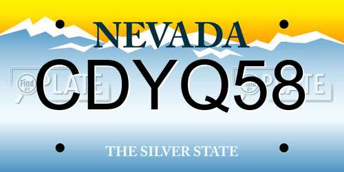 CDYQ58 Nevada License Plate