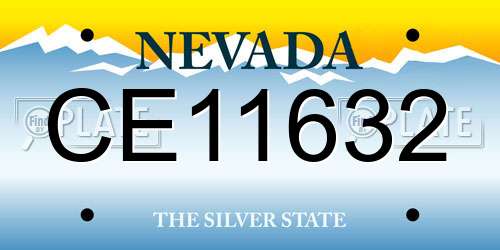 CE11632 Nevada License Plate