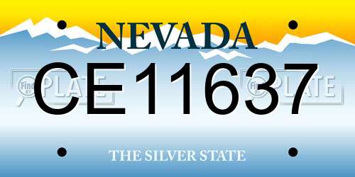 CE11637 Nevada License Plate