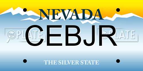 CEBJR Nevada License Plate