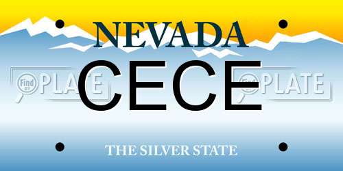 CECE Nevada License Plate