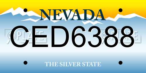 CED6388 Nevada License Plate