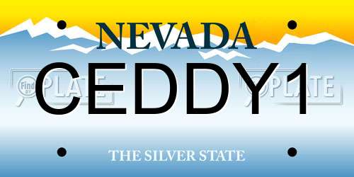 CEDDY1 Nevada License Plate