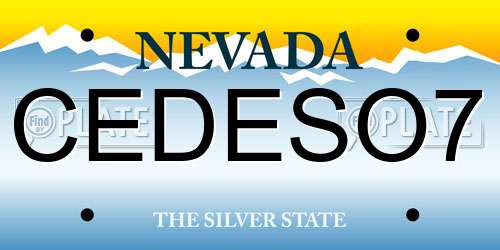 CEDESO7 Nevada License Plate