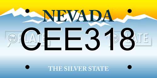 CEE318 Nevada License Plate
