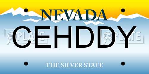 CEHDDY Nevada License Plate