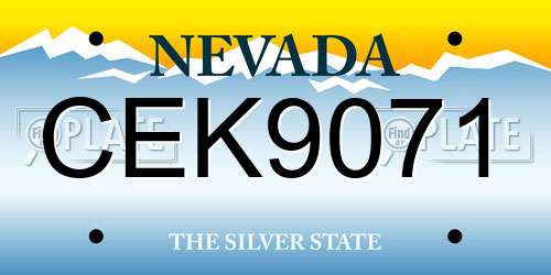 CEK9071 Nevada License Plate