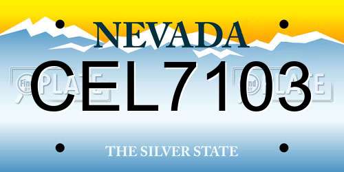 CEL7103 Nevada License Plate