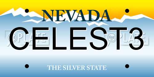 CELEST3 Nevada License Plate