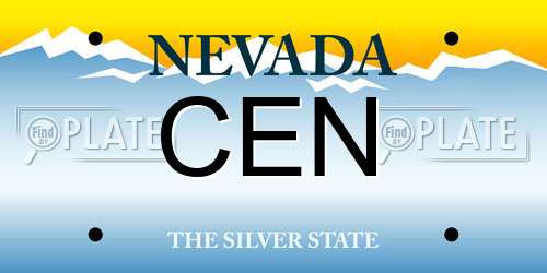 CEN Nevada License Plate