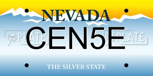 CEN5E Nevada License Plate