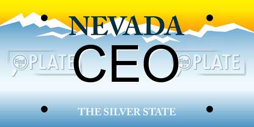CEO Nevada License Plate