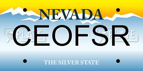 CEOFSR Nevada License Plate
