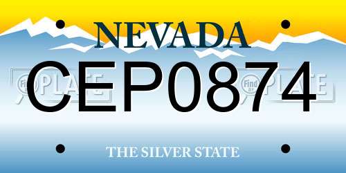 CEP0874 Nevada License Plate