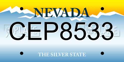 CEP8533 Nevada License Plate