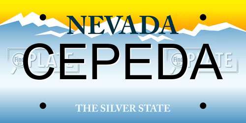 CEPEDA Nevada License Plate