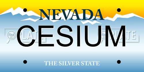 CESIUM Nevada License Plate