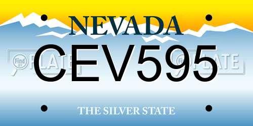 CEV595 Nevada License Plate