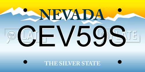 CEV59S Nevada License Plate