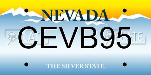 CEVB95 Nevada License Plate