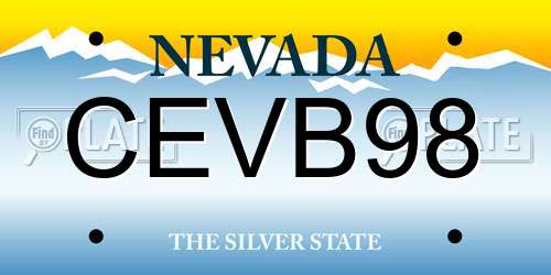 CEVB98 Nevada License Plate