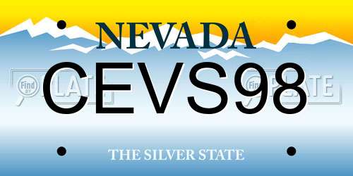 CEVS98 Nevada License Plate