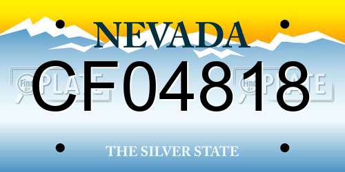 CF04818 Nevada License Plate