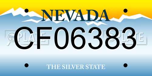 CF06383 Nevada License Plate
