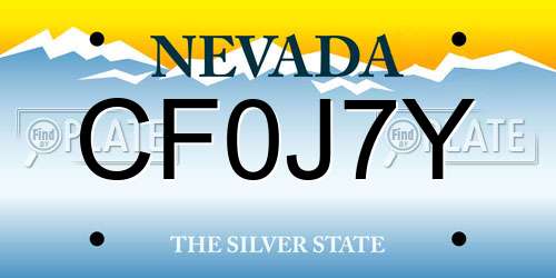 CF0J7Y Nevada License Plate