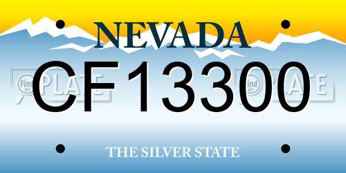 CF13300 Nevada License Plate