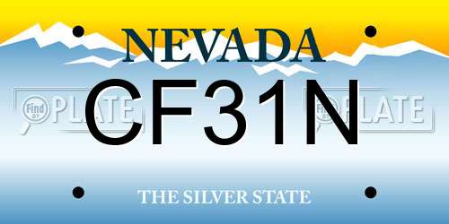 CF31N Nevada License Plate