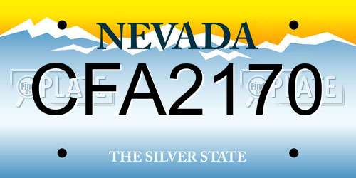 CFA2170 Nevada License Plate