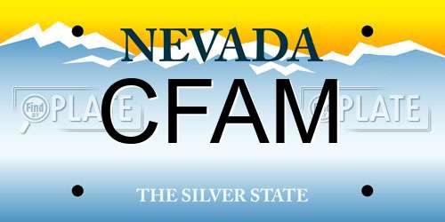 CFAM Nevada License Plate