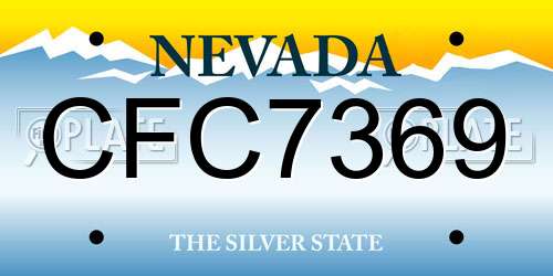 CFC7369 Nevada License Plate