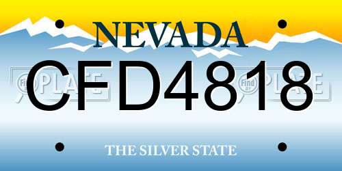 CFD4818 Nevada License Plate