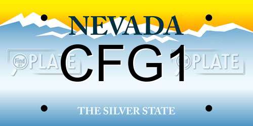 CFG1 Nevada License Plate