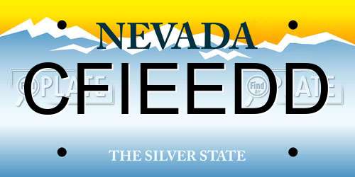 CFIEEDD Nevada License Plate