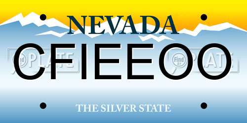CFIEEOO Nevada License Plate