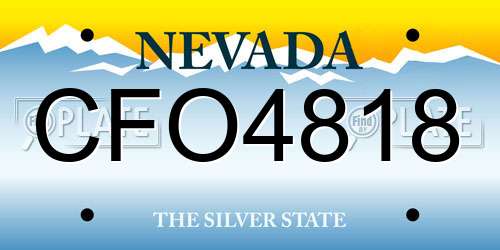 CFO4818 Nevada License Plate