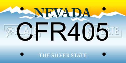CFR405 Nevada License Plate
