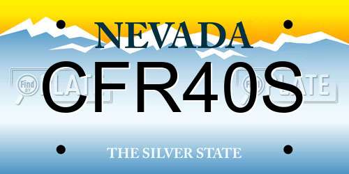 CFR40S Nevada License Plate