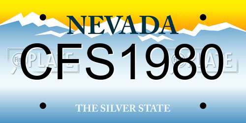 CFS1980 Nevada License Plate