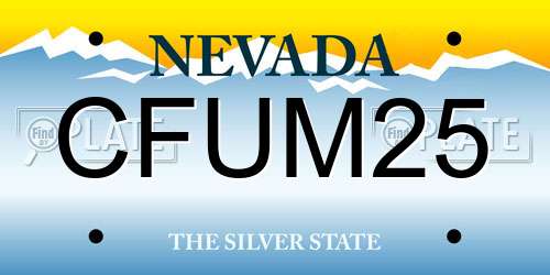 CFUM25 Nevada License Plate