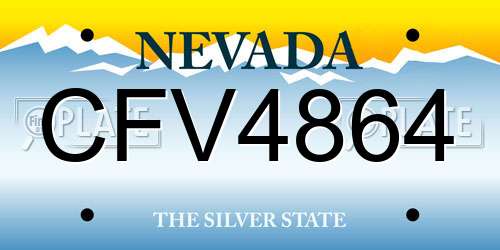 CFV4864 Nevada License Plate