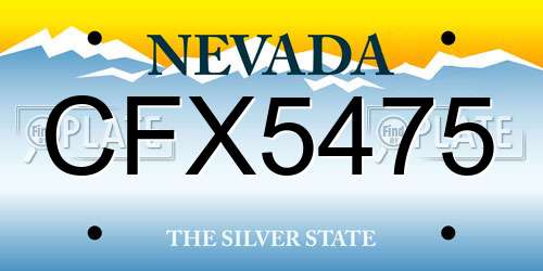 CFX5475 Nevada License Plate