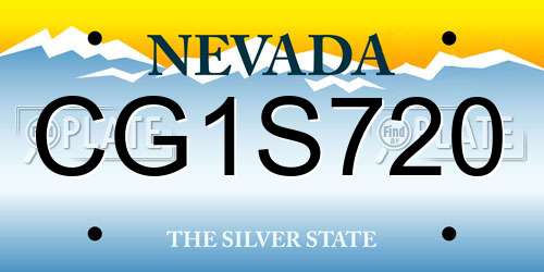 CG1S720 Nevada License Plate